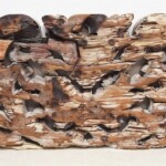 Old Hand Carved Whitewashed Panel