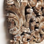 Old Hand Carved Whitewashed Panel at Gado Gado