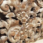 Old Hand Carved Whitewashed Panel
