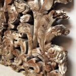 Old Hand Carved Whitewashed Panel