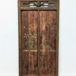 Old Original Painted Teak Panel A Old Original Painted Teak Panel A