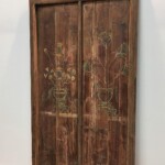 Old Original Painted Teak Panel A at Gado Gado