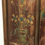 Old Original Painted Teak Panel A