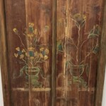 Old Original Painted Teak Panel A