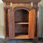 Reclaimed Teak Antique Style Carved Java Cabinet Reclaimed Teak Antique Style Carved Java Cabinet