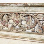 Vintage Carved Floral Teak Panel