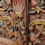 Old Carved Teak Door Panel