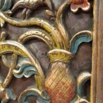 Old Carved Teak Door Panel