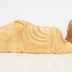 Hand Carved Reclining Buddha Wood Statue