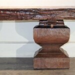 Hand Hewn Teak Slab Bench Coffee Table Hand Hewn Teak Slab Bench Coffee Table