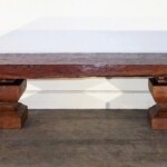 Hand Hewn Teak Slab Bench Coffee Table Hand Hewn Teak Slab Bench Coffee Table