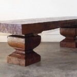 Hand Hewn Teak Slab Bench Coffee Table Hand Hewn Teak Slab Bench Coffee Table