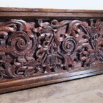 Large Old Carved Architectural Panel with Frame