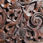 Large Old Carved Architectural Panel with Frame