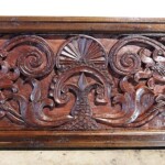 Large Old Carved Architectural Panel with Frame