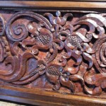 Large Old Carved Architectural Panel with Frame