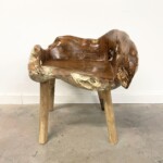 Modern Organic Burled Teak Accent Chair Modern Organic Burled Teak Accent Chair at Gado Gado Furniture