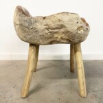 Modern Organic Burled Teak Accent Chair Modern Organic Burled Teak Accent Chair