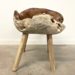 Modern Organic Burled Teak Accent Chair Modern Organic Burled Teak Accent Chair