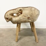 Modern Organic Burled Teak Accent Chair Modern Organic Burled Teak Accent Chair