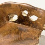 Modern Organic Burled Teak Accent Chair