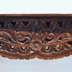 Narrow Carved Console Table with Old Teak Panel