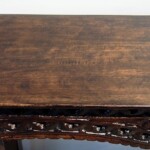 Narrow Carved Console Table with Old Teak Panel