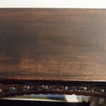 Narrow Carved Console Table with Old Teak Panel