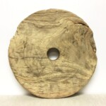 Vintage Teak Wheel Modern Organic Art