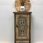 Bleached Teak Carved Side Cabinet Bleached Teak Carved Side Cabinet