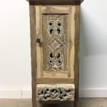 Bleached Teak Carved Side Cabinet Bleached Teak Carved Side Cabinet