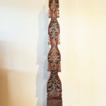 Hand Carved Teak Figurehead with Stand Hand Carved Teak Figurehead Panel with Stand