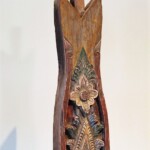 Hand Carved Teak Figurehead with Stand Hand Carved Teak Figurehead Panel with Stand