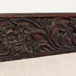 Old Carved Teak Architectural Panel 208