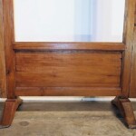 Old Carved Teak Screen Headboard with Glass