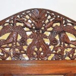 Old Carved Teak Screen Headboard Old Carved Teak Screen Headboard with Glass