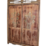 Old Original Painted Teak Panel