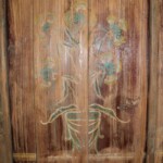 Old Original Painted Teak Panel