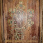 Old Original Painted Teak Panel