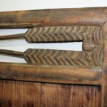 Old Original Painted Teak Panel