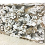Old Painted Hand Carved Architectural Panel 206 from Gado Gado Furniture