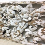 Old Painted Hand Carved Architectural Panel 206 from Gado Gado Furniture