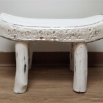 Painted Carved Tribal Bench Painted Carved Tribal Bench