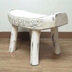 Painted Carved Tribal Bench Painted Carved Tribal Bench