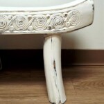 Painted Carved Tribal Bench