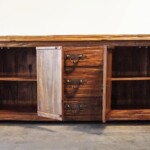 Reclaimed Teak Large Sideboard with Brass Handles Reclaimed Teak Large Sideboard with Brass Handles