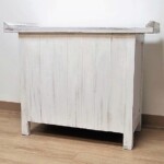 Reclaimed Teak Whitewashed Carved Console Cabinet