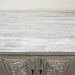 Reclaimed Teak Whitewashed Carved Console Cabinet
