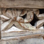 Reclaimed Wood Carved Console Table Distressed Finish