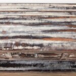 Reclaimed Wood Carved Console Table Distressed Finish